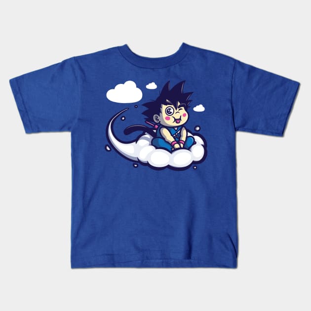 Cloud Monkey Kids T-Shirt by hoborobo